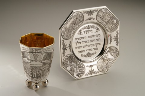Shavuos Kiddush Cup and Plate